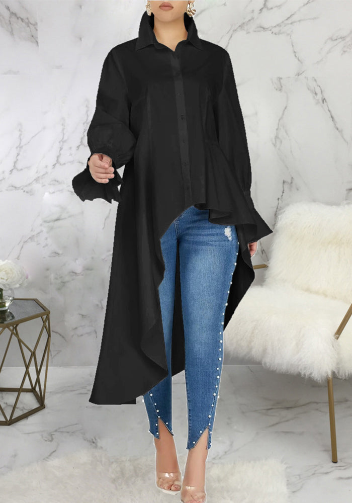 Women irregular shirt dress