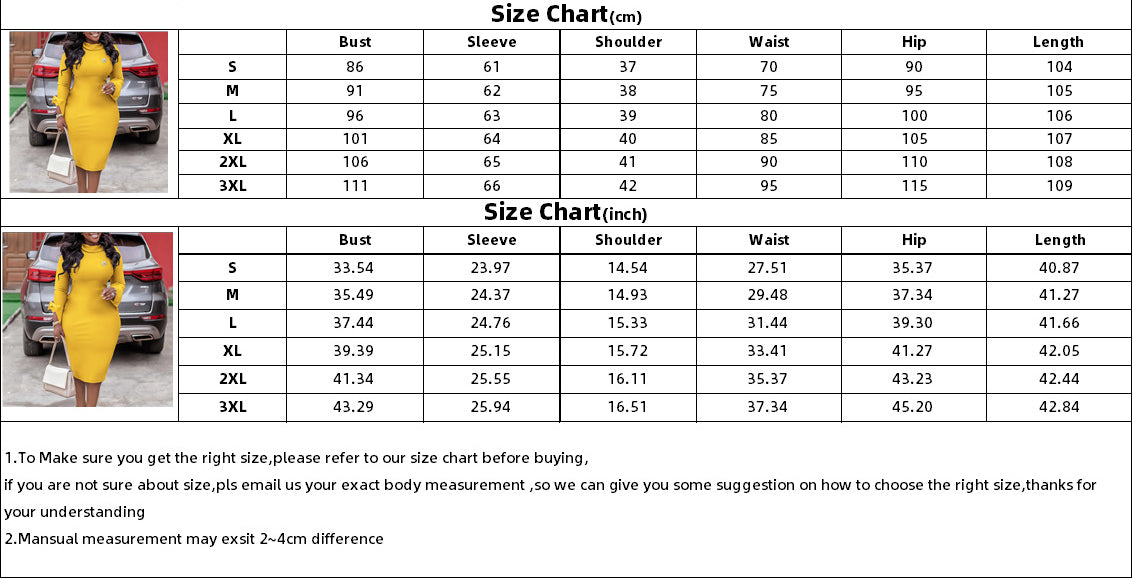 BamBam Women's Autumn And Winter Long Sleeve Bodycon Professional OL Chic Plus Size African Dress - BamBam