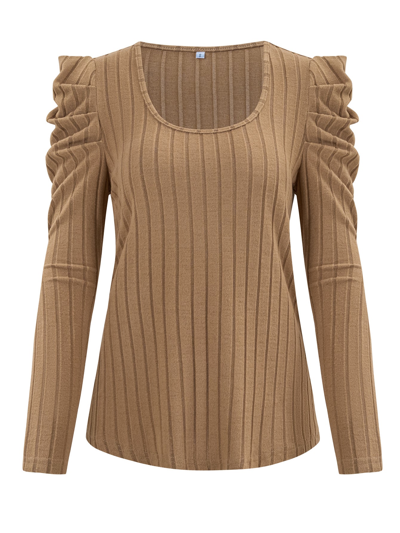 BamBam Autumn And Winter Fashionable Women's Casual Square-Neck Slim Long-Sleeved Knitting Top - BamBam