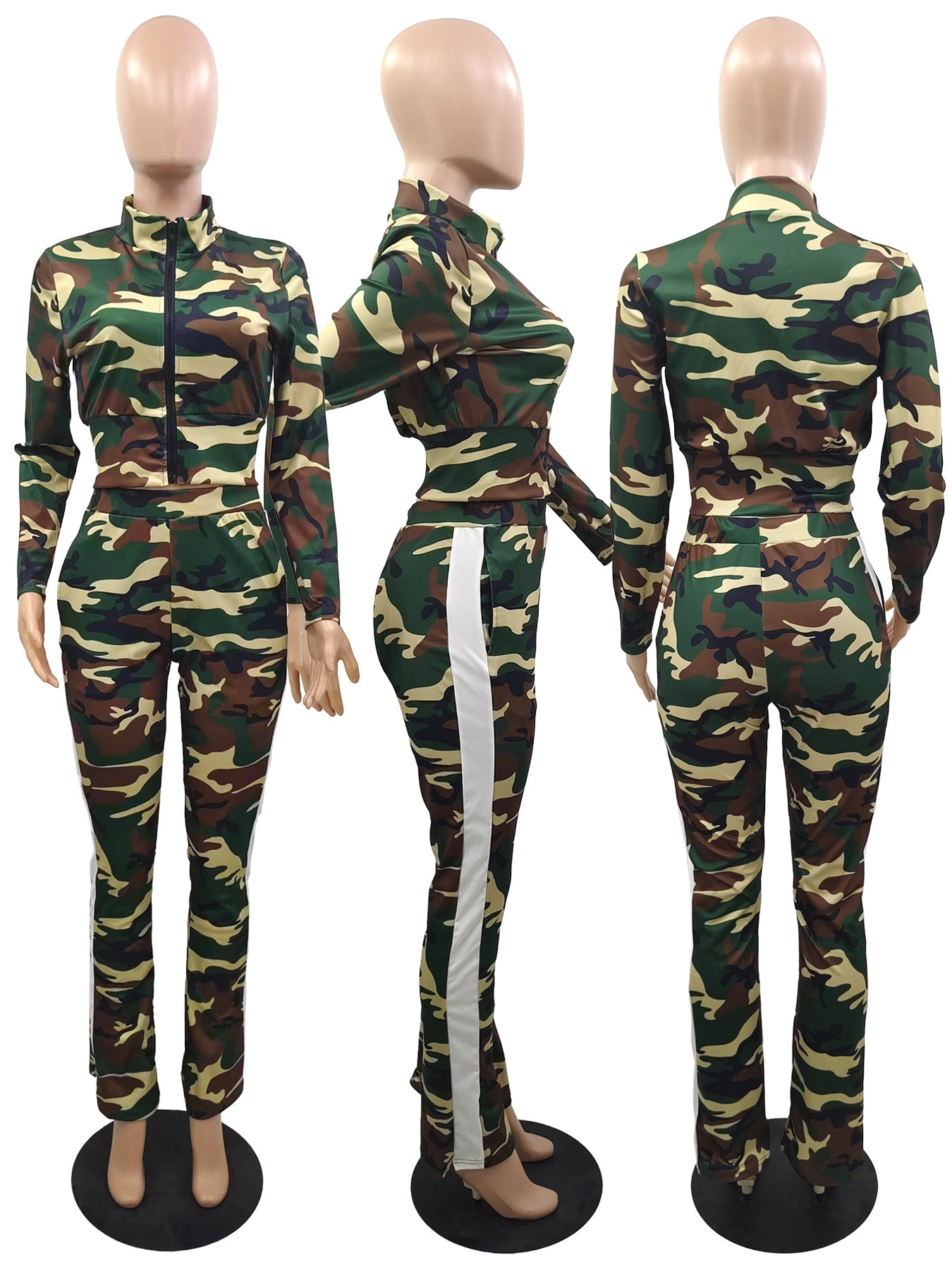 BamBam Women's Jogging Camouflage Sports Casual Autumn And Winter Two-Piece Set - BamBam