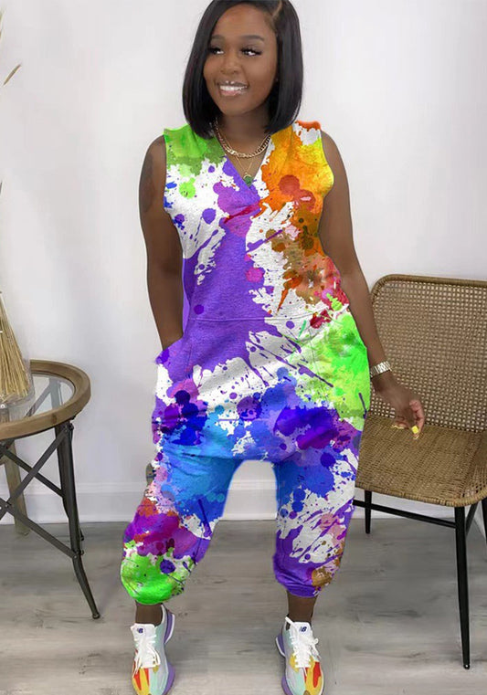 Plus Size Tie Dye Jumpsuit