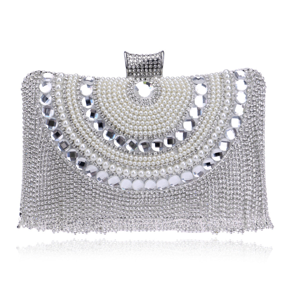 BamBam Women Pearl Fringe Evening Bag - BamBam Clothing