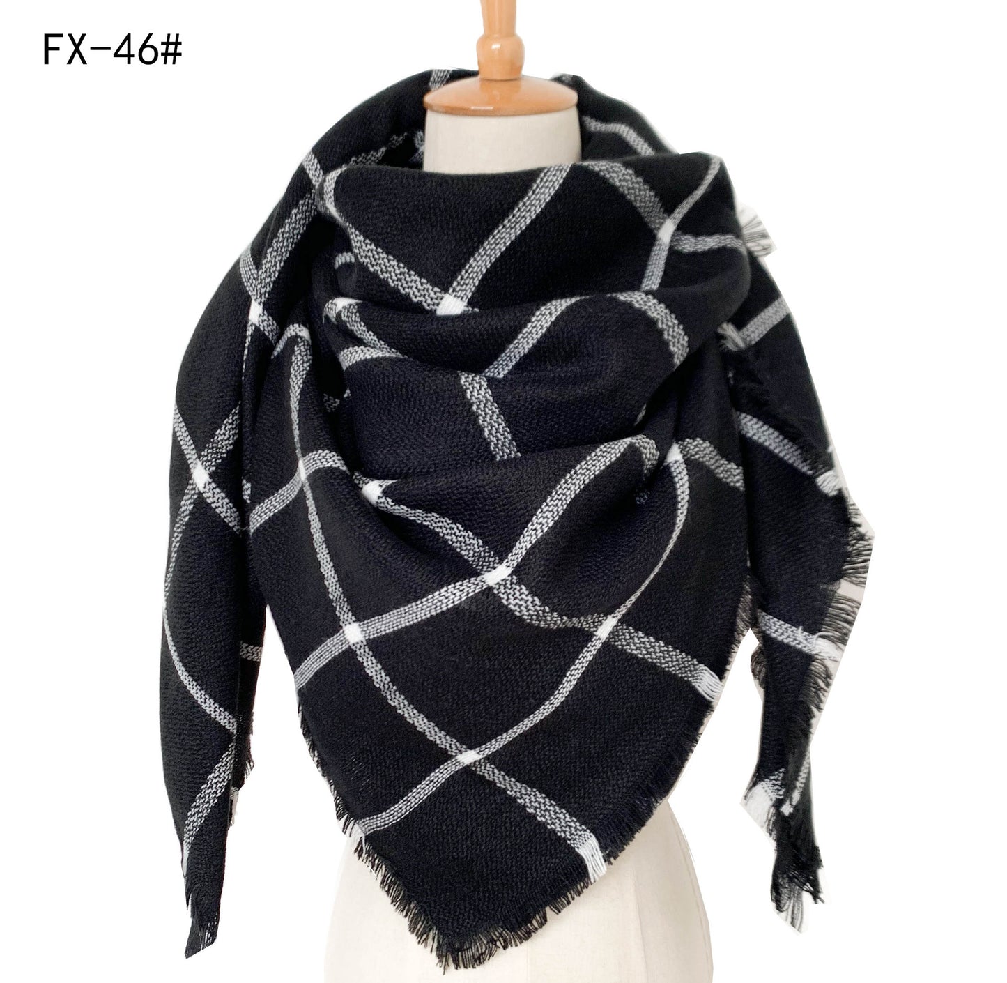 BamBam Autumn and winter imitation cashmere plaid square scarf scarf shawl - BamBam