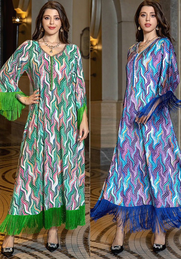 Women Arabian Dubai Muslim Print Abayas