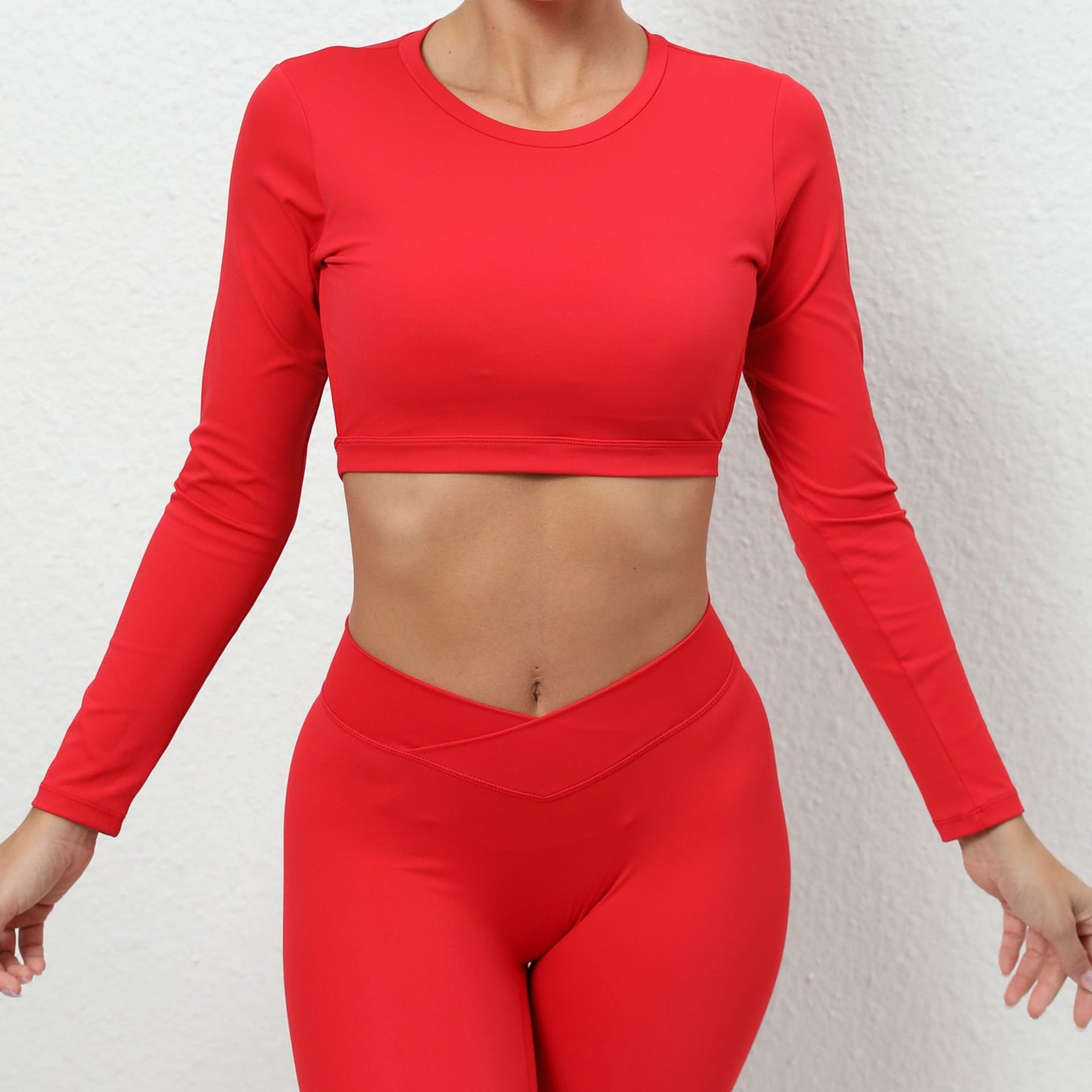 BamBam Women Backless Sports Running Quick-Drying Yoga Wear with Bra Pad Long Sleeve Top - BamBam