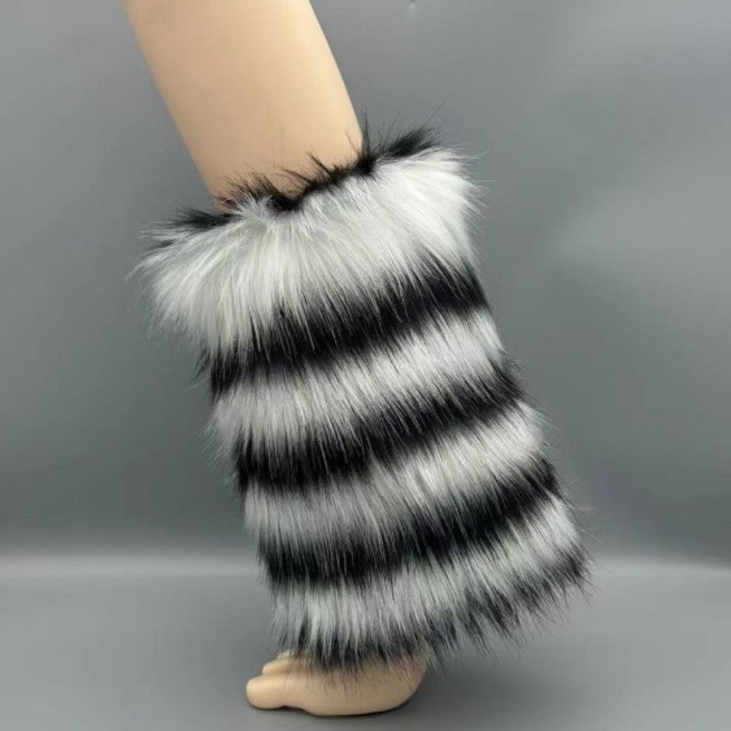 BamBam Autumn And Winter Imitation Wool Boot Covers Plush Socks Maxi Fur High Leggings Sleeves For Women - BamBam
