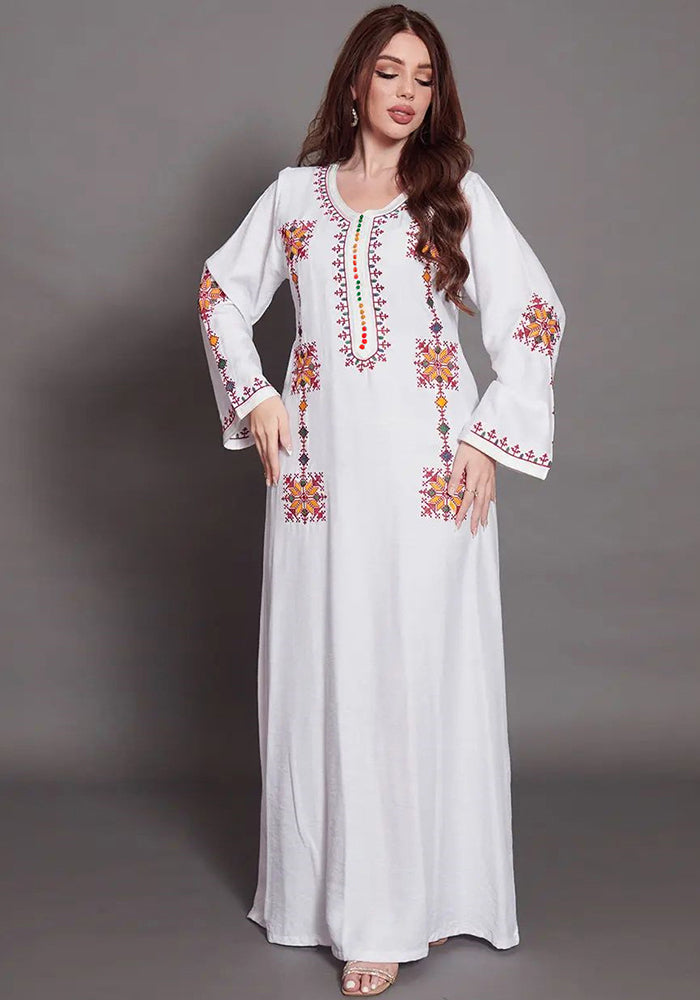 Muslim Women's Abaya Embroidered Abaya Dress Dubai Long Dress