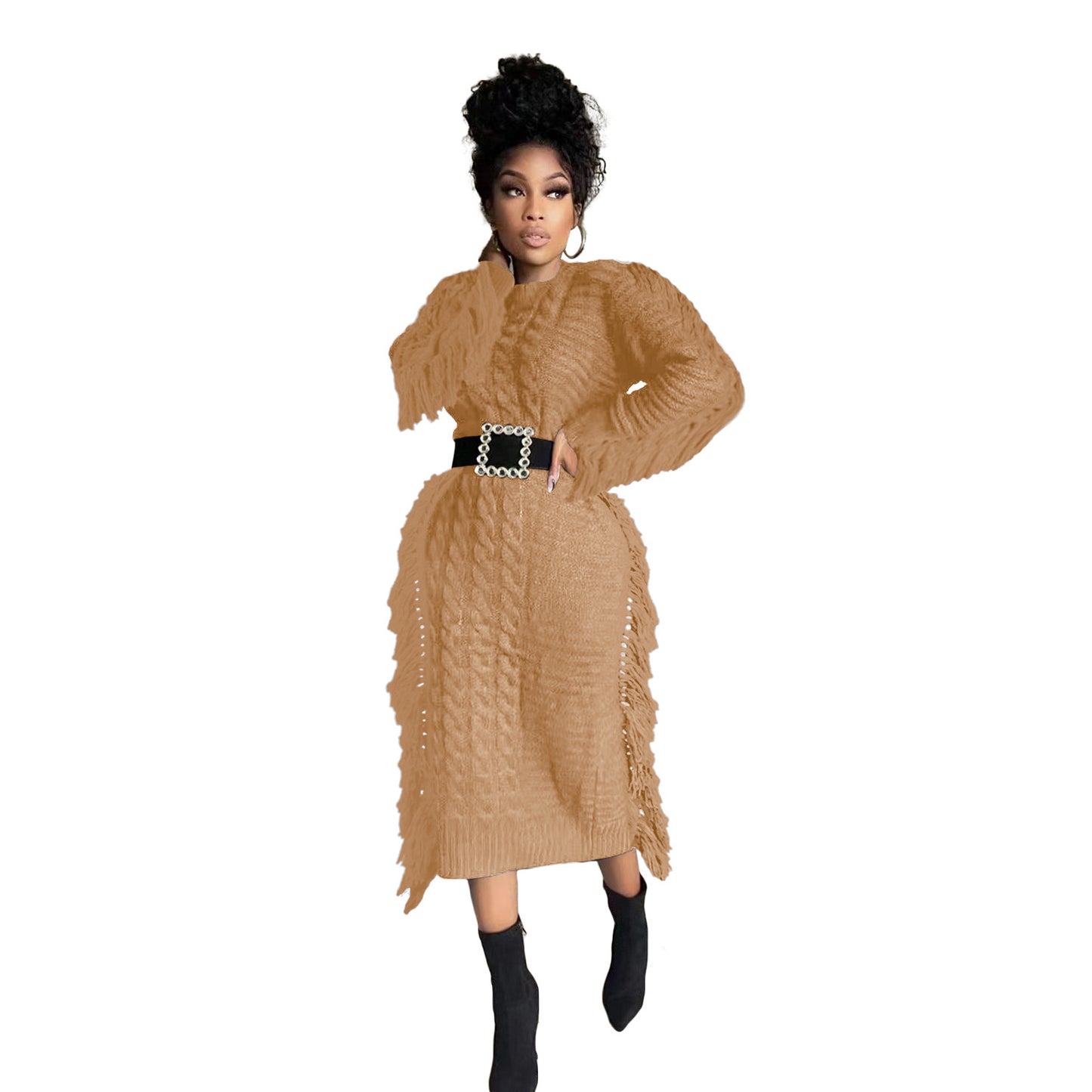 BamBam Women fringed sweater dress - BamBam