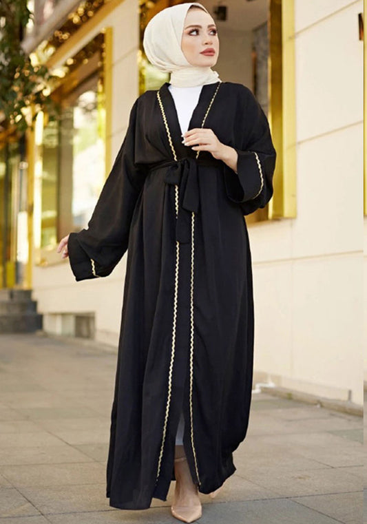 Muslim Women Golden Webbing Robe