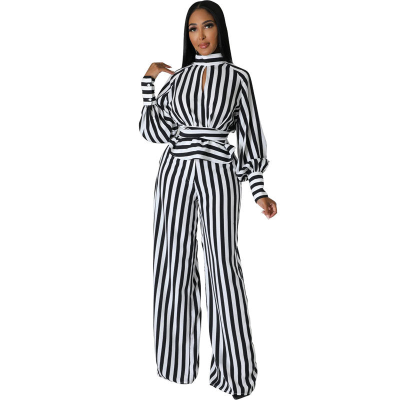 BamBam Women Casual Long Sleeve Top and Pants Two-piece Set - BamBam Clothing