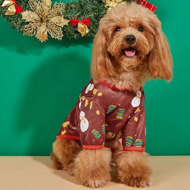 BamBam Christmas Dog Cartoon Print Cat Pet T-Shirt - BamBam