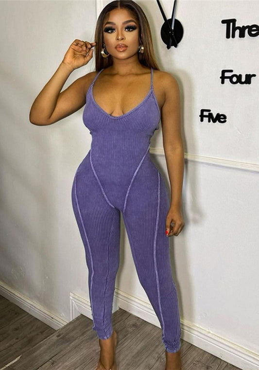 Summer Women Sexy Backless Straps Jumpsuit