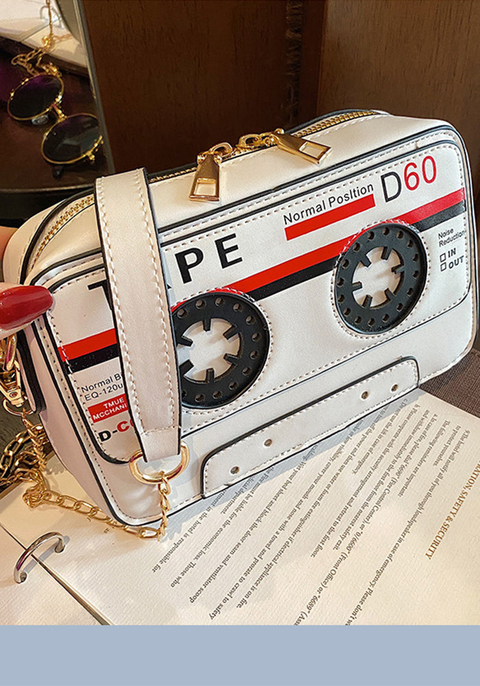 Women Style Tape Cassette Pu Messenger Bag