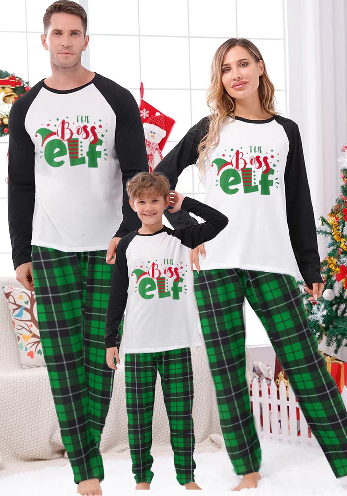 New Year's Parent-Child Family Outfits Spring And Autumn Letter Printed Christmas Pajamas Set For The Whole Family