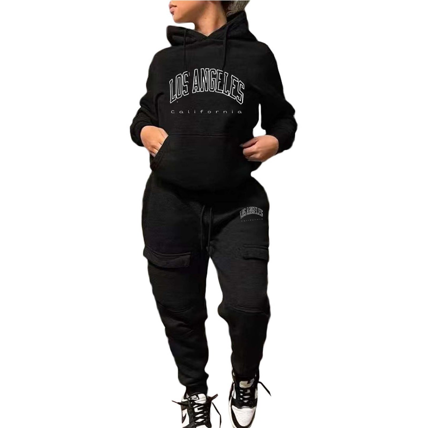 BamBam Women's Fashion Casual Hoodies Sweatpants Two Piece Sports Tracksuit - BamBam