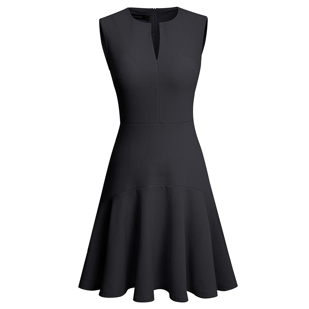 BamBam Summer Women's Elegant Sleeveless Career Mid Waist Dress - BamBam