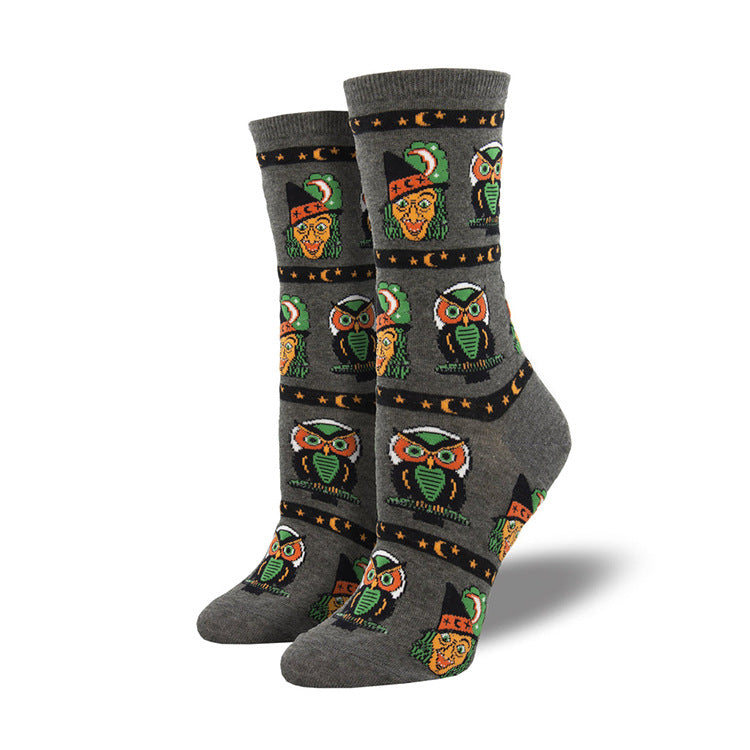 BamBam Halloween Creative Funny Pumpkin Jacquard Trendy Socks For Men And Women Mid-Calf Socks - BamBam