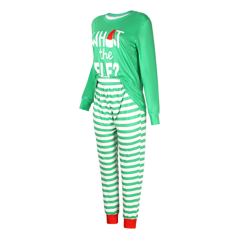 BamBam Christmas Women Print Round Neck Long Sleeve Pajama Set - BamBam