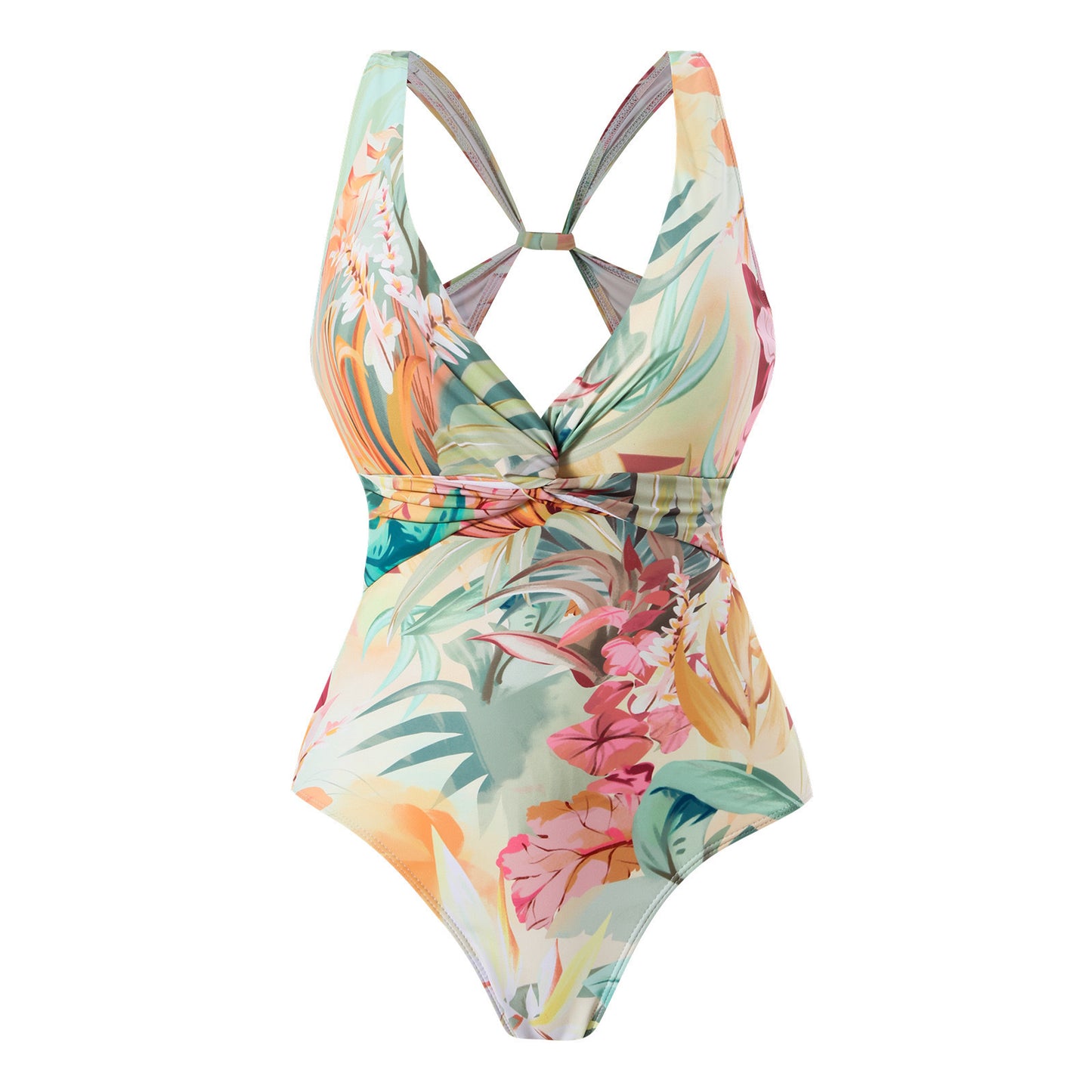 BamBam Women Sexy Backless Bikini Print One Piece Swimwear - BamBam