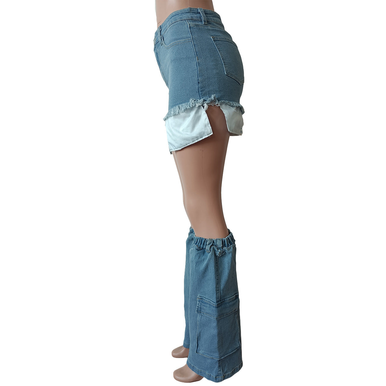 BamBam Women Denim shorts and Leg set - BamBam