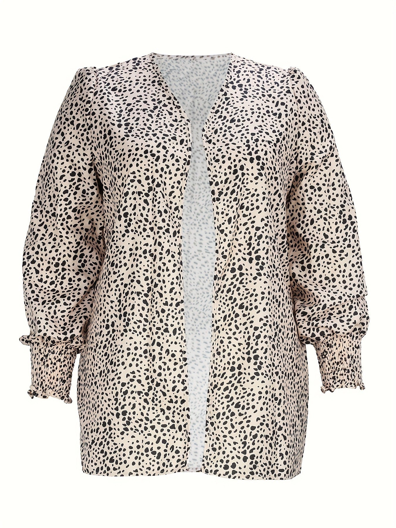 BamBam Plus Size Women French Leopard Print Cardigan Jacket - BamBam