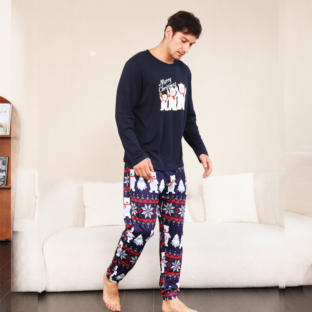 BamBam Christmas Family Wear Snowman Print Pajama Set - BamBam