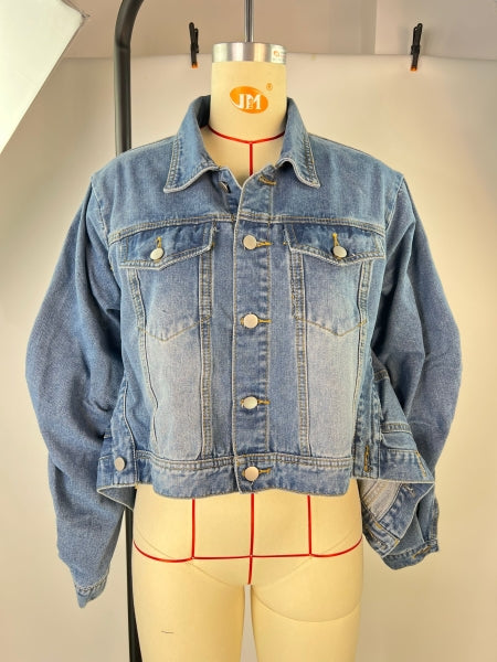 BamBam Fashion Women's Clothing Style Irregular Two-Wear Denim Jacket - BamBam