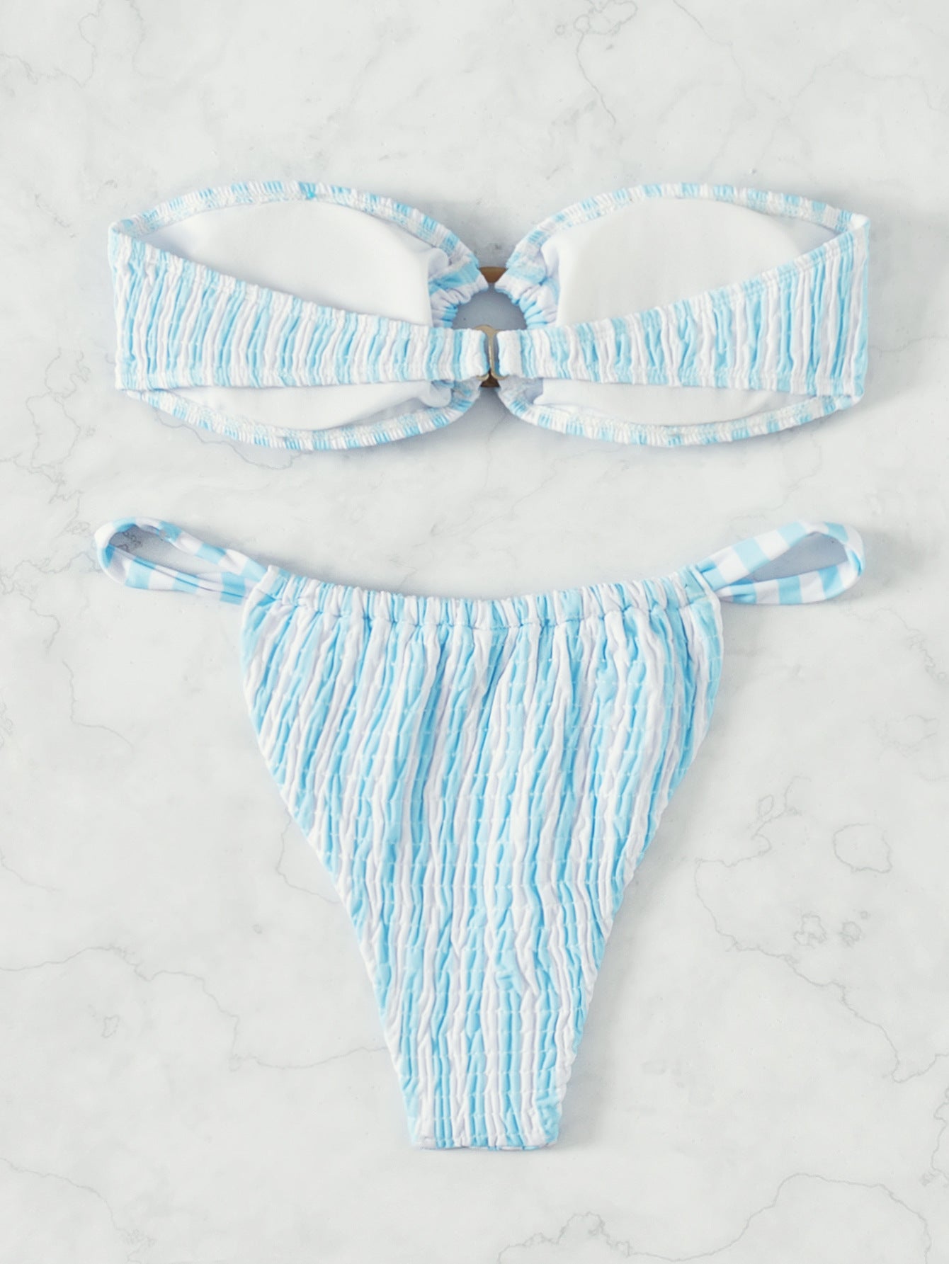 BamBam Women Sexy Strapless Stripe Bikini Two Pieces - BamBam