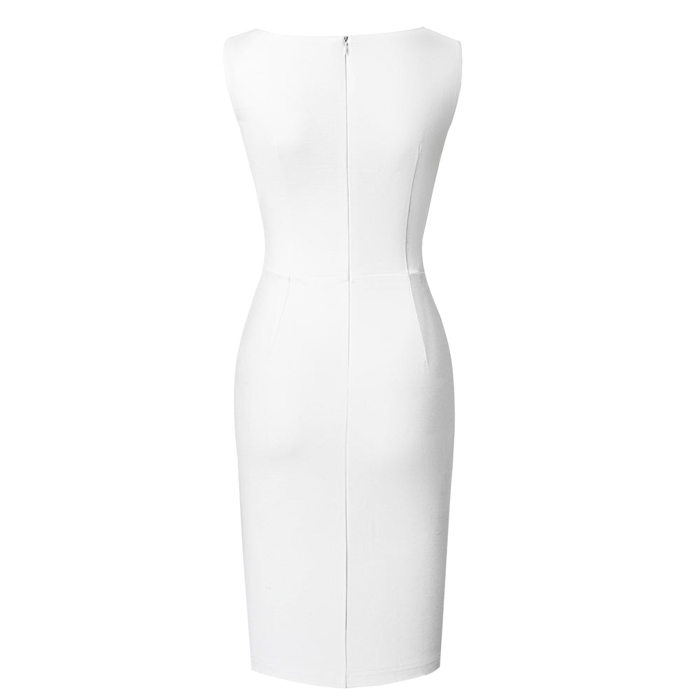 BamBam Women Round Neck Sleeveless Button Dress - BamBam