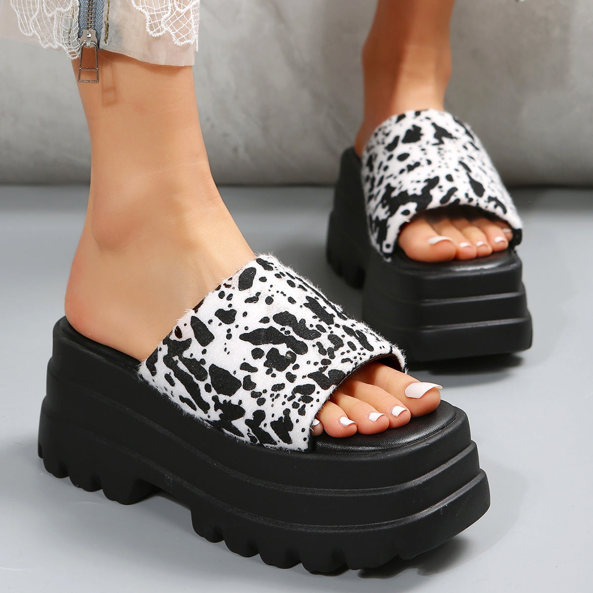 BamBam Summer Style Open Toe Wedge Sandals And Slippers Women's Platform Bottom Sandals Thick Bottom Slippers Outdoor - BamBam