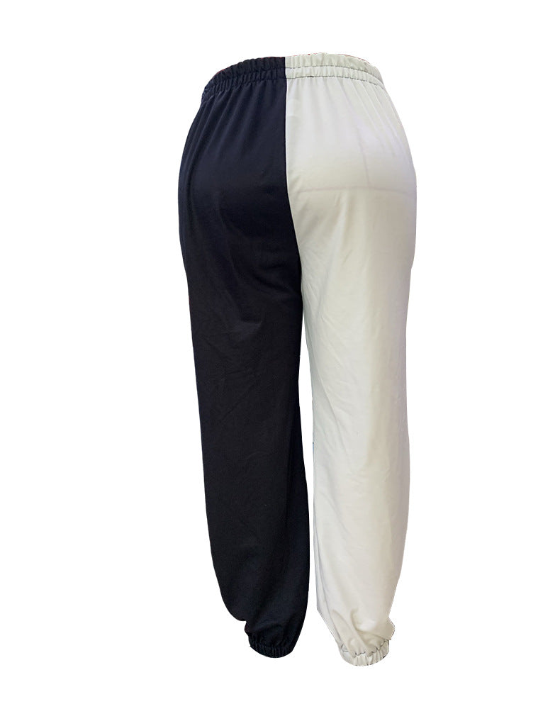 BamBam Women Fashion Chic Printed Tie Elastic Waist Casual Pants - BamBam