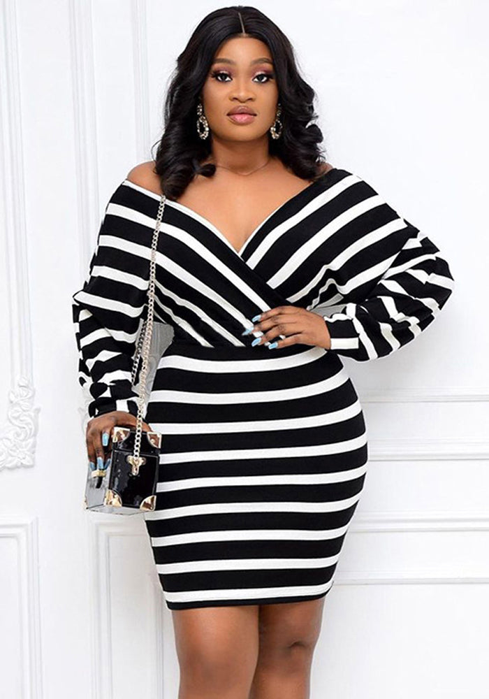 Women's V-Neck Slim Bodycon Career Dress