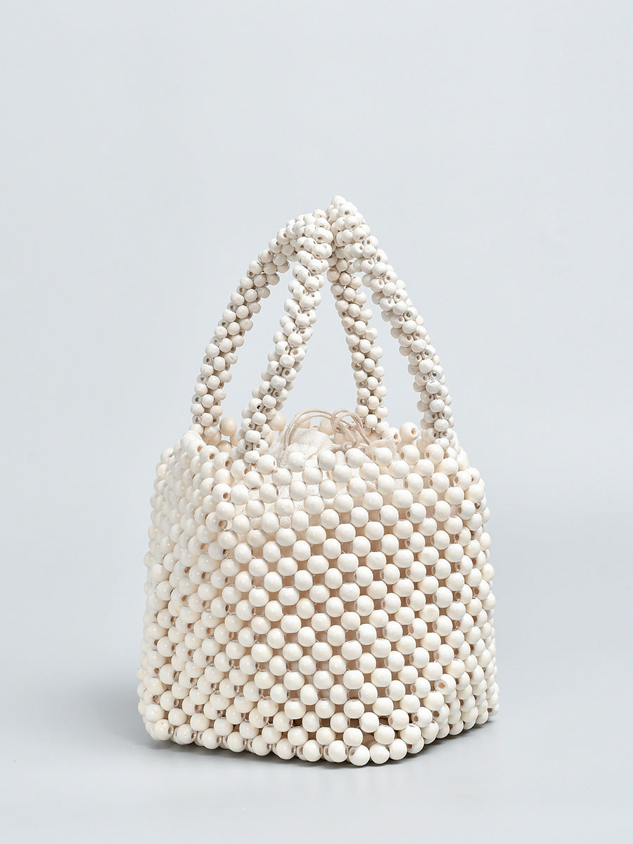 BamBam Wooden Bead Woven Bag Ladies Handbag - BamBam