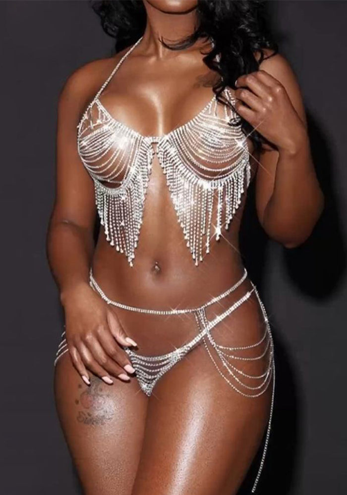 Sexy Tassel Body Chain Set Nightclub Shiny Sexy Jewelry Body Chain