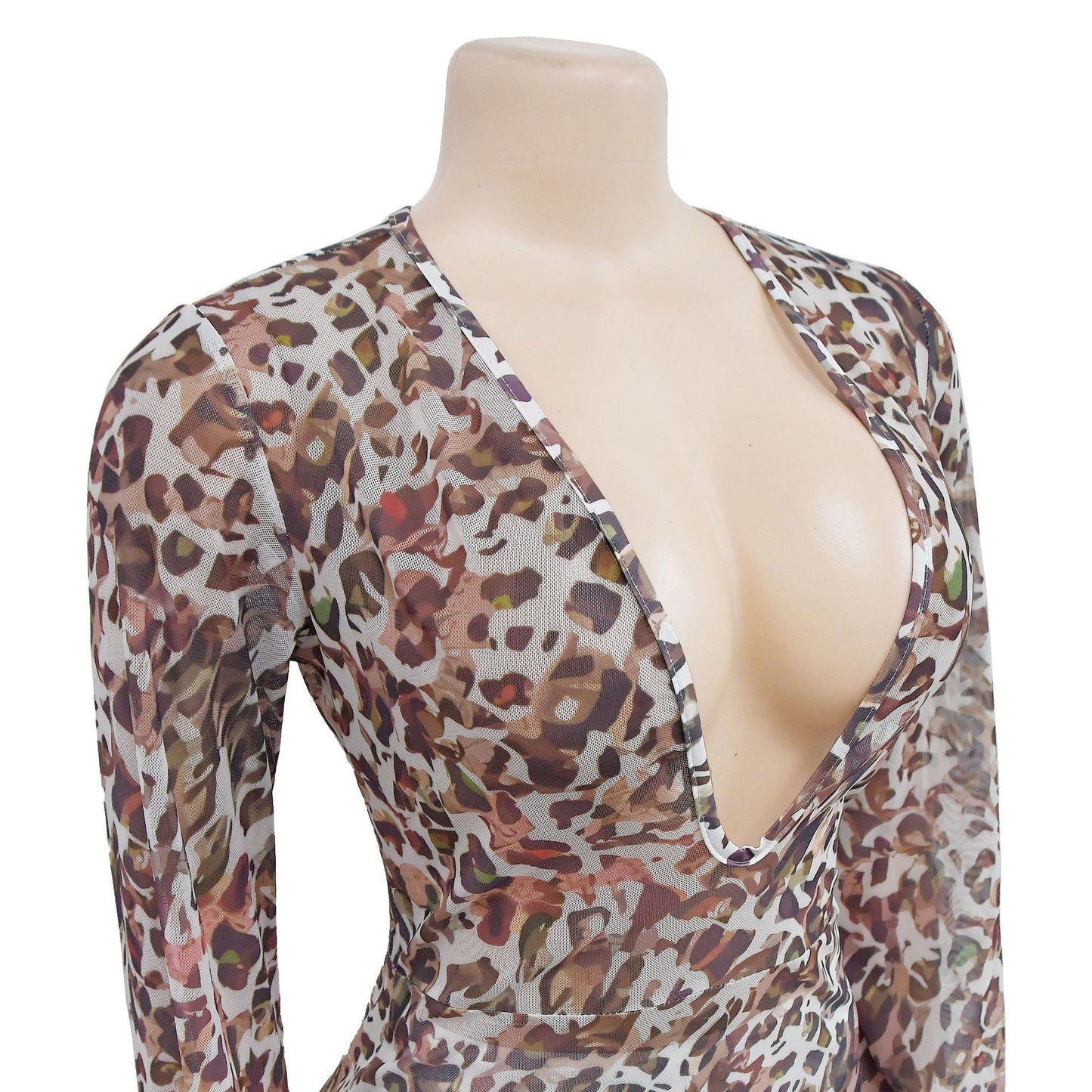 BamBam Women Sexy Leopard Print Long Sleeve Jumpsuit - BamBam Clothing
