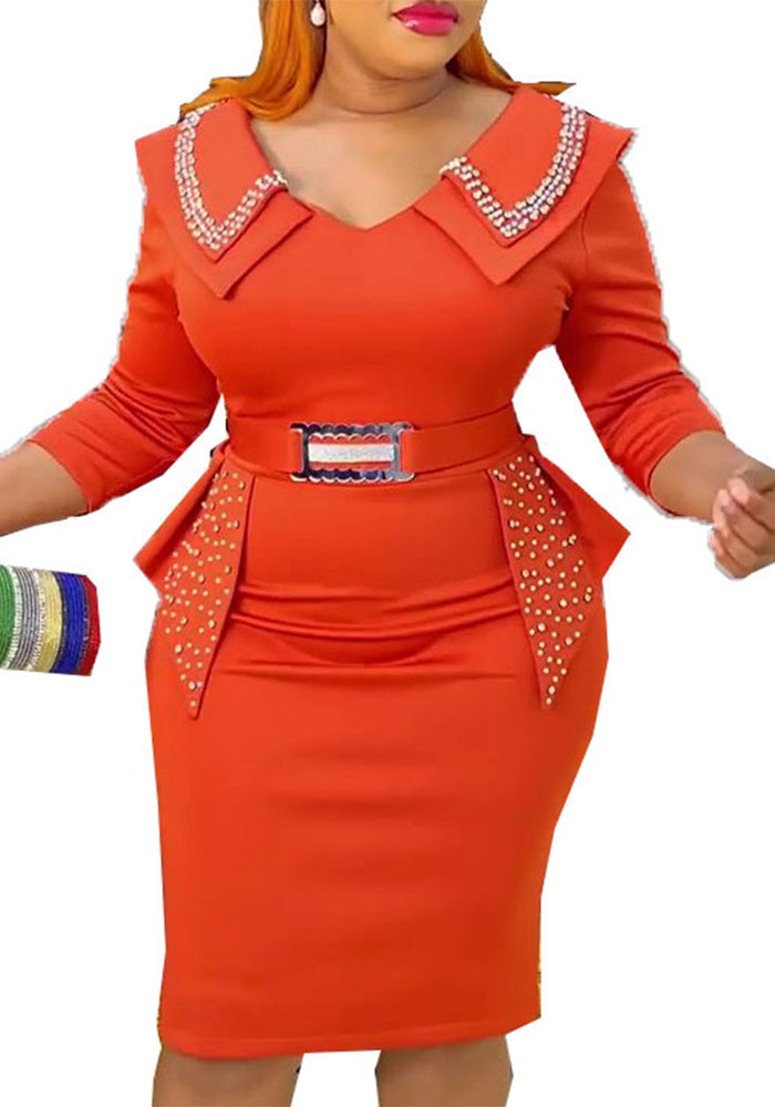 African Women Beaded Bodycon Dress