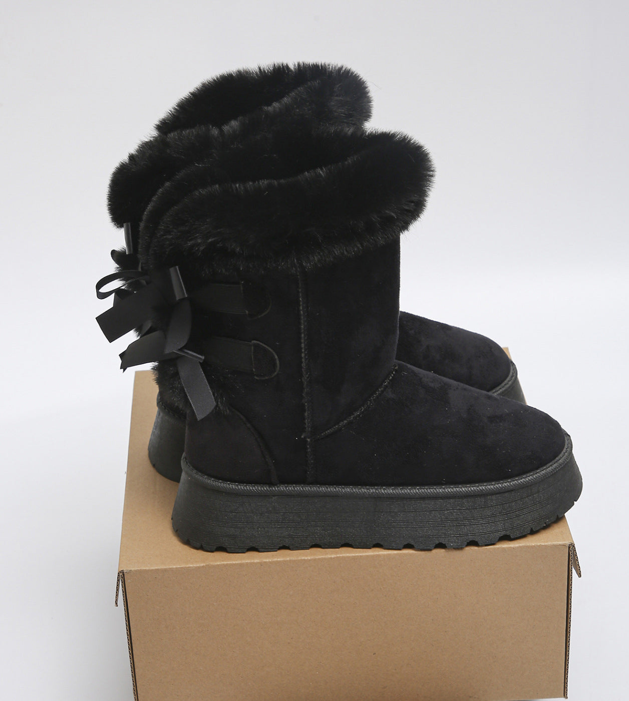 BamBam Women's Fur Snow Boot Winter Fashion Versatile Velvet Warm Flat Shoes - BamBam