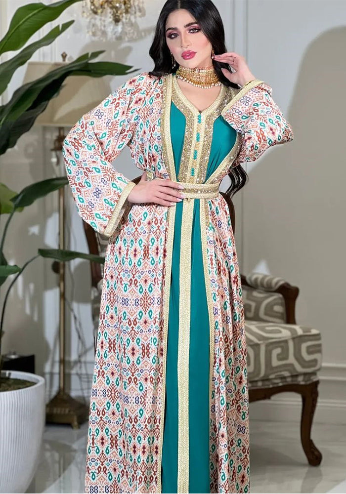 Muslim Women Beaded Robe Set