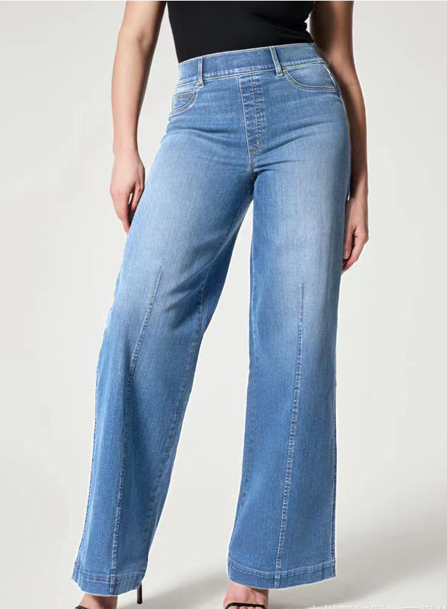 BamBam Women Loose Stretch Denim Pants - BamBam