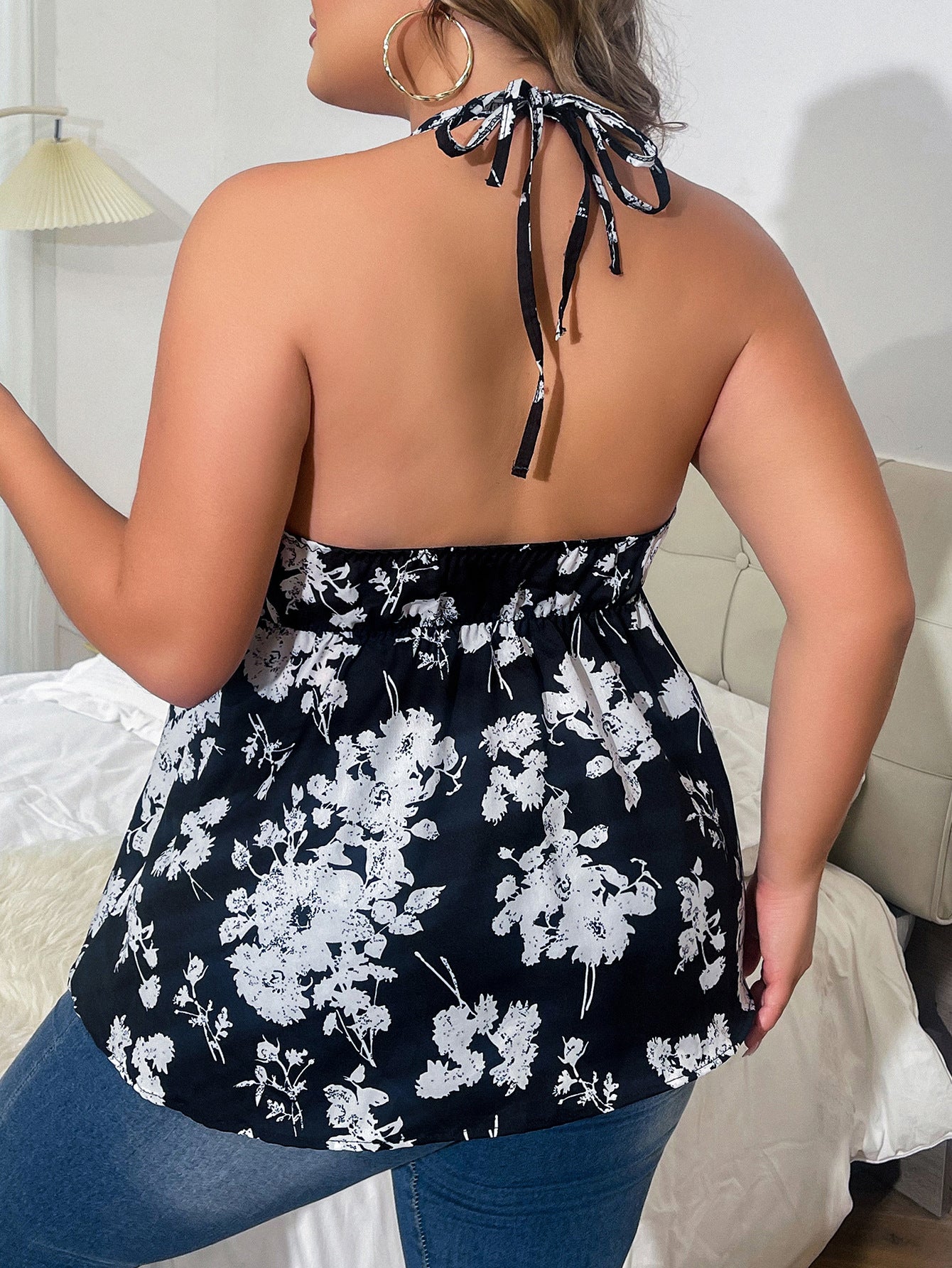 BamBam Plus Size Sexy Lingerie Sexy Straps Floral Pajamas Sexy Nightgown - BamBam