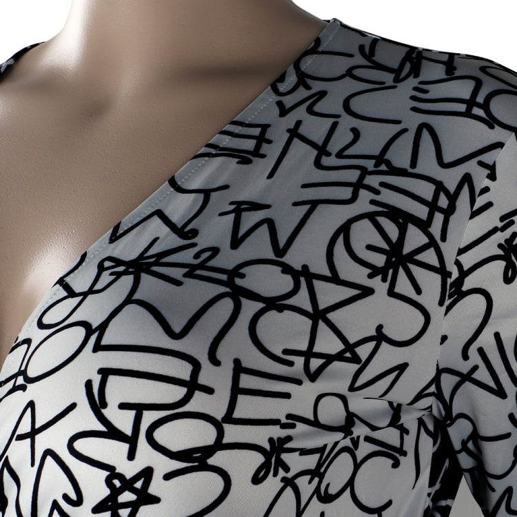 BamBam Autumn Plus Size Contast Letter Print Jumpsuit - BamBam Clothing