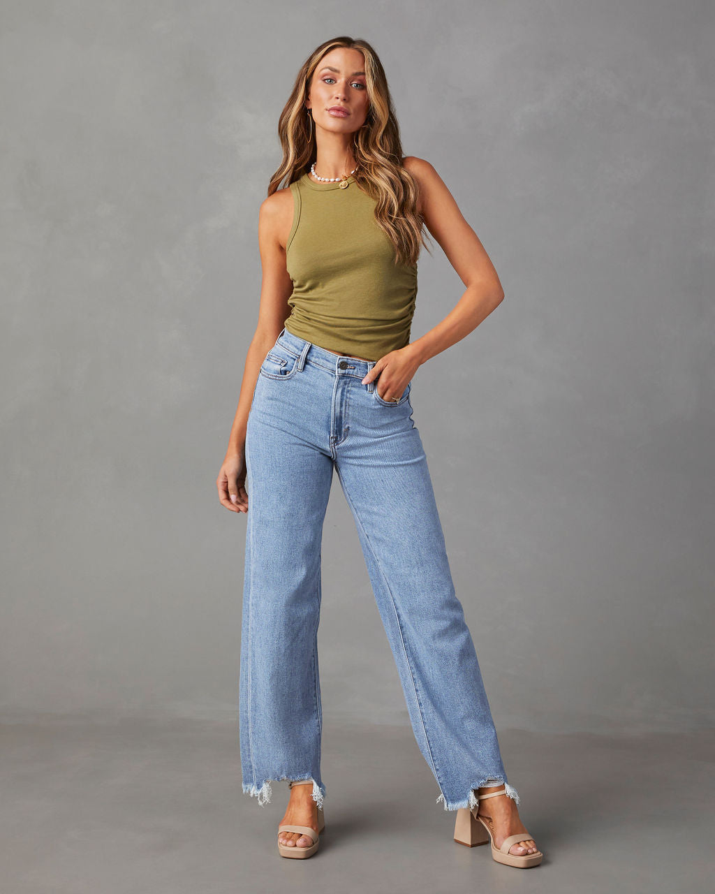 BamBam Women Loose Casual Denim Fringed Pants - BamBam