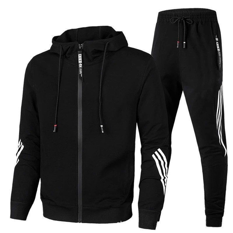 BamBam Trendy Zipper Hoodies Sweatpants Two Piece Set Men's Sports Tracksuit - BamBam