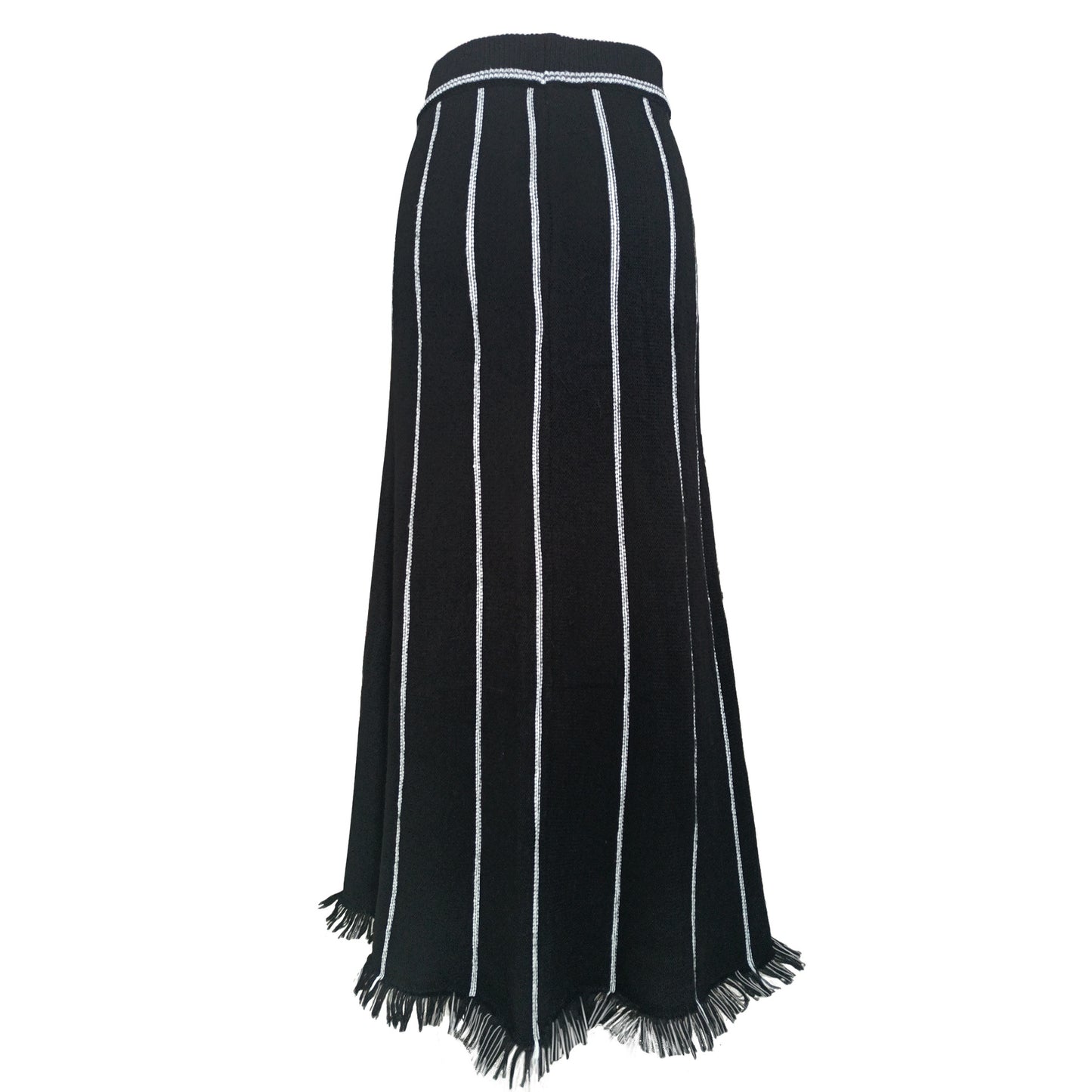 BamBam Women's Striped Fringed Knitting Skirt - BamBam