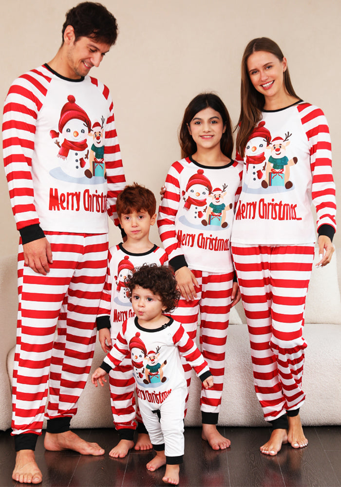 Family Wear striped print Pajama two-piece set