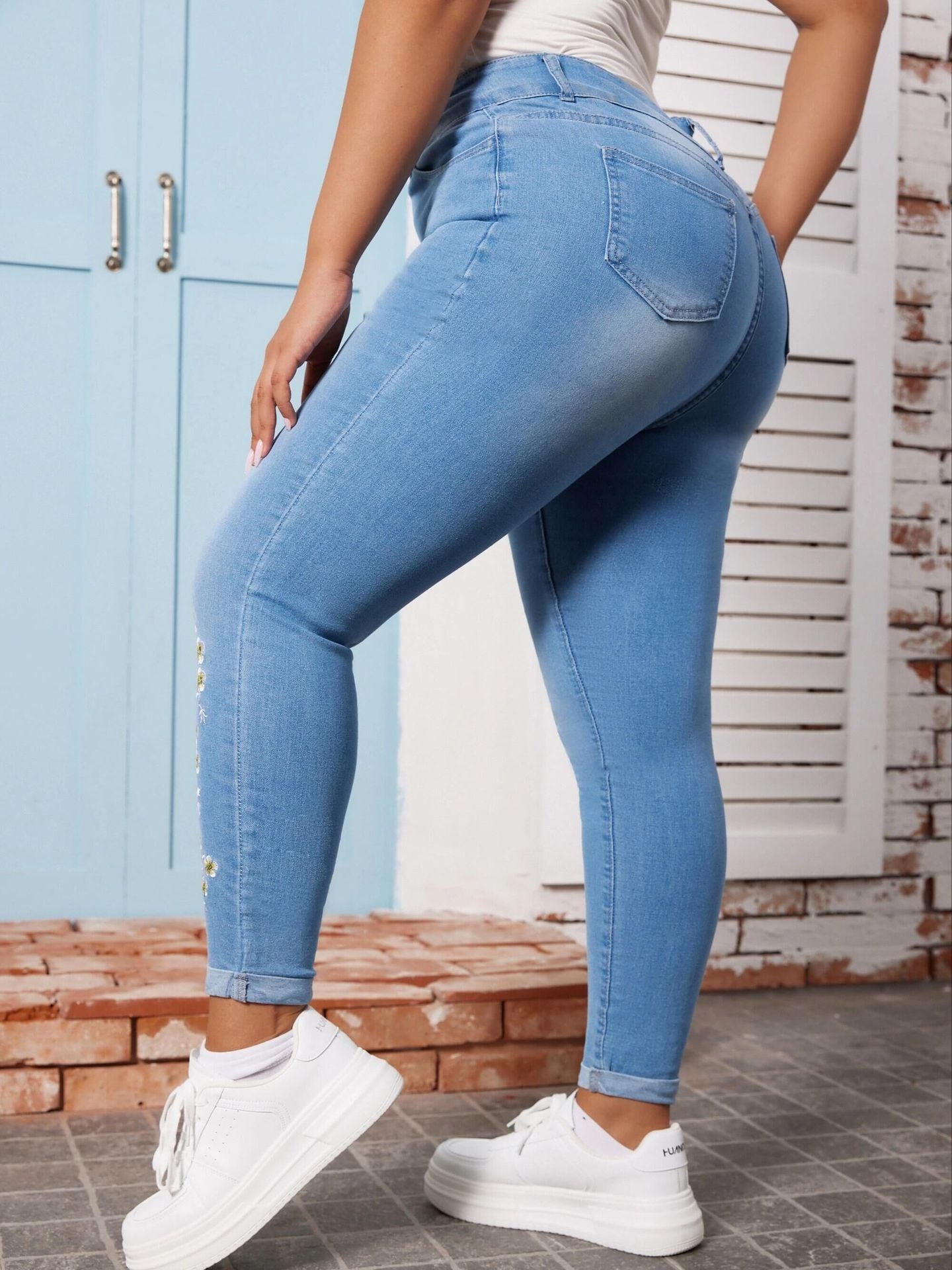 BamBam Fall Plus Size Women Stretch Denim Pants - BamBam