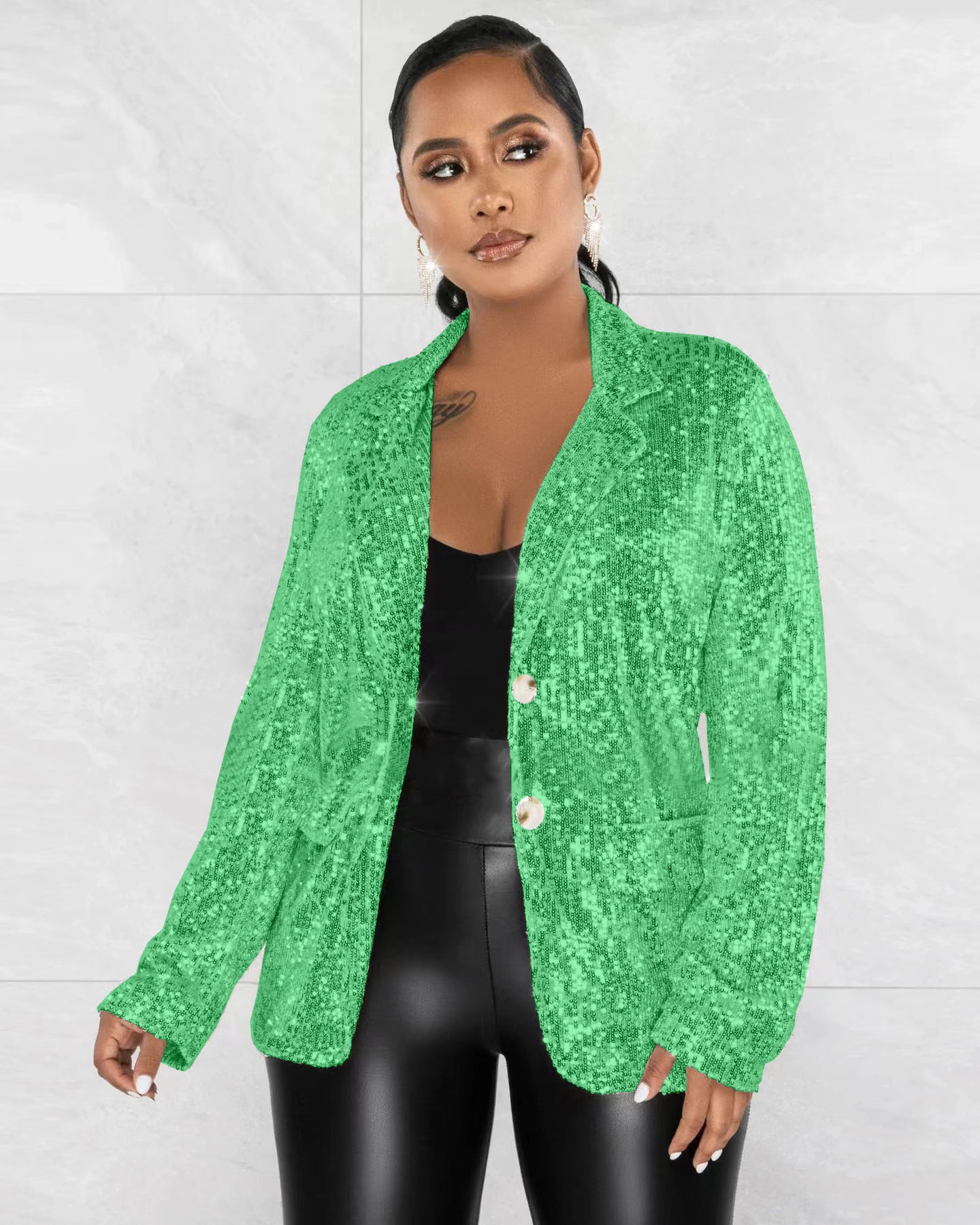 BamBam Women's Casual Sequin Blazer - BamBam Clothing