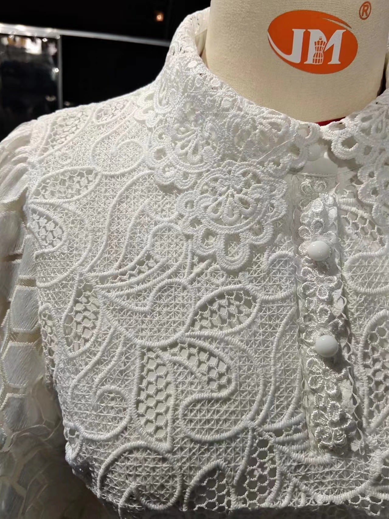 BamBam Plus Size Women Lace Embroidered Loose Shirt Dress - BamBam