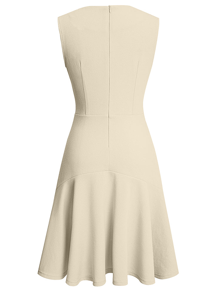 BamBam Summer Women's Elegant Sleeveless Career Mid Waist Dress - BamBam