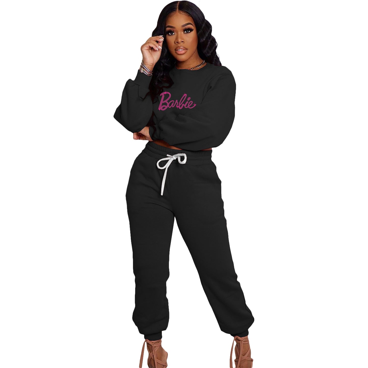 BamBam Women's Fashion Casual Sports Autumn And Winter Two-Piece Pants Set - BamBam